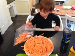 look at all those fries - mommy had to do the cutting